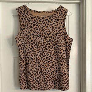 Croft & Barrow Brown and Tan Fitted Sleeveless Tank Top
